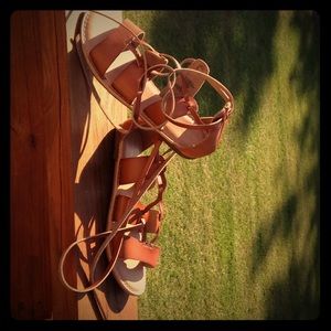 Tie up gladiator sandals